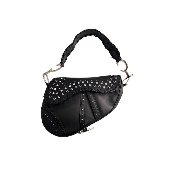 Dior Handbags - Dior saddle vintage black leather shoulder bag